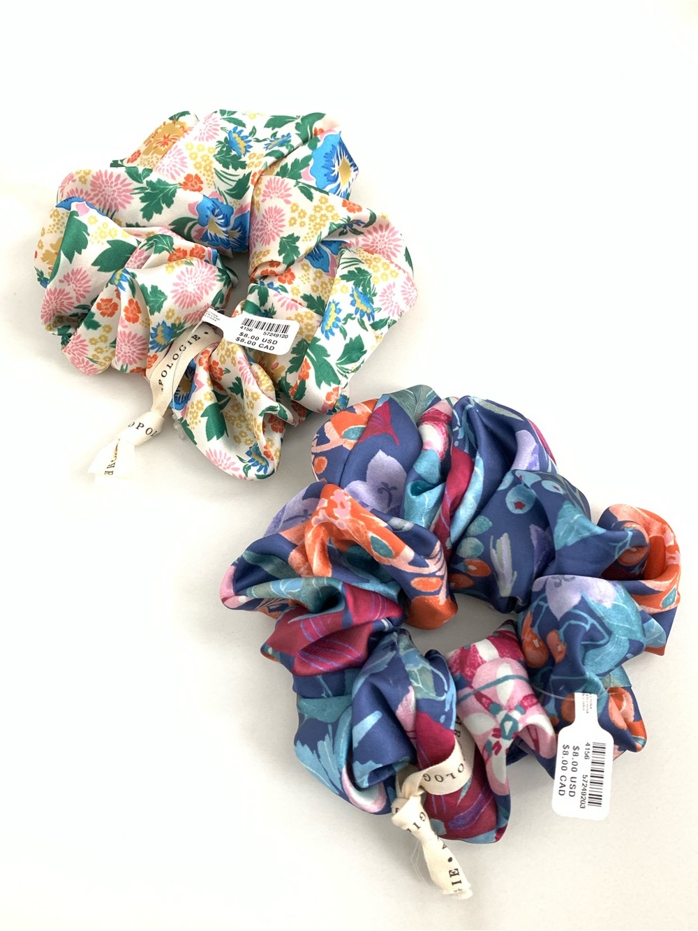 New ANTHROPOLOGIE Aurelia Set of 2 Printed Hair Scrunchies